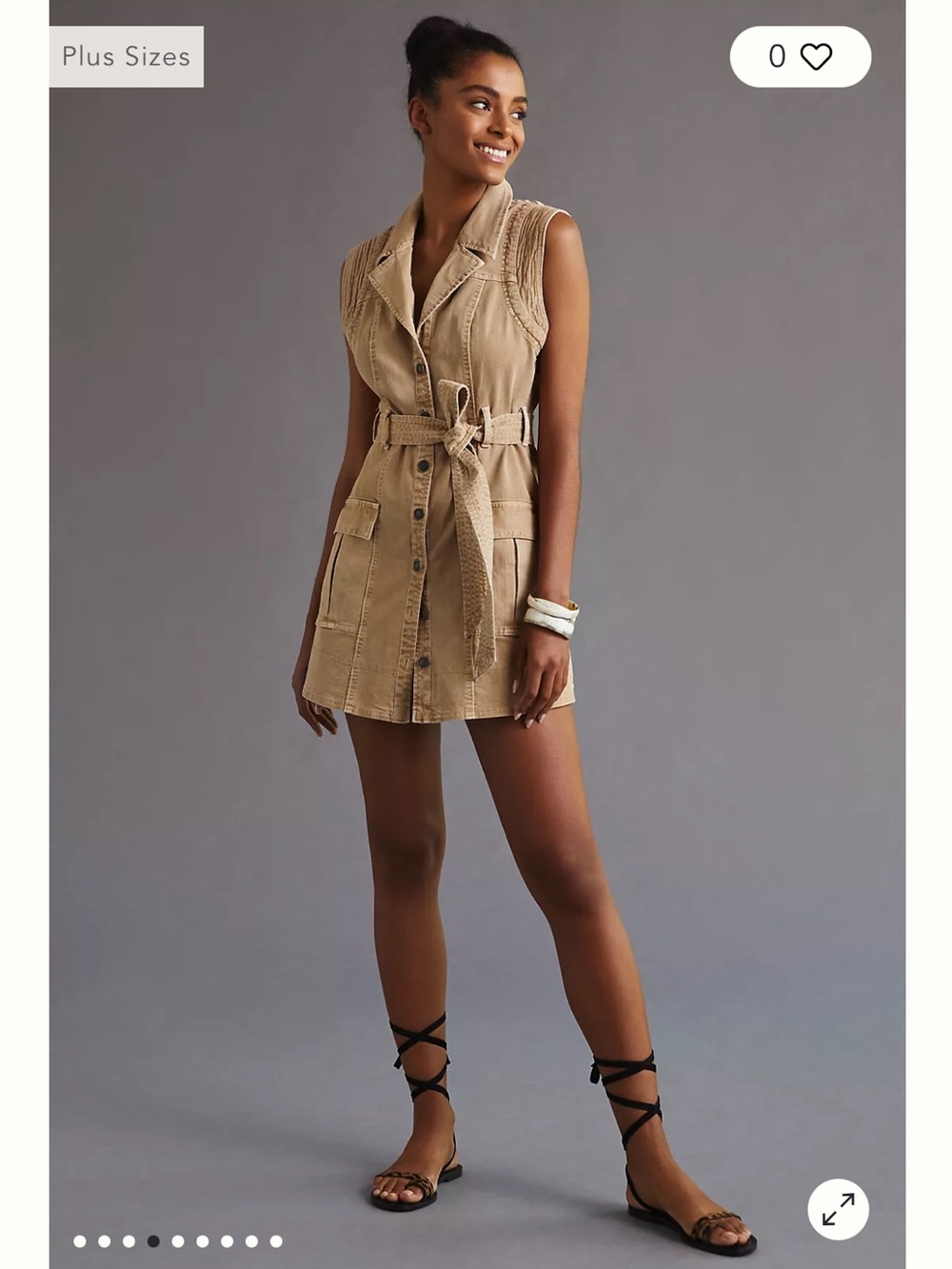 NWT Anthropologie size 12 Sleeveless Belted Utility Shirt Dress